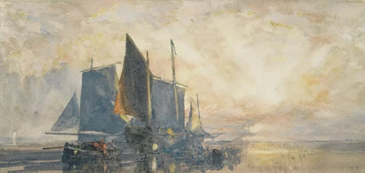 Fischerboote vor Anker: Sonnenuntergang, 19. Jahrhundert